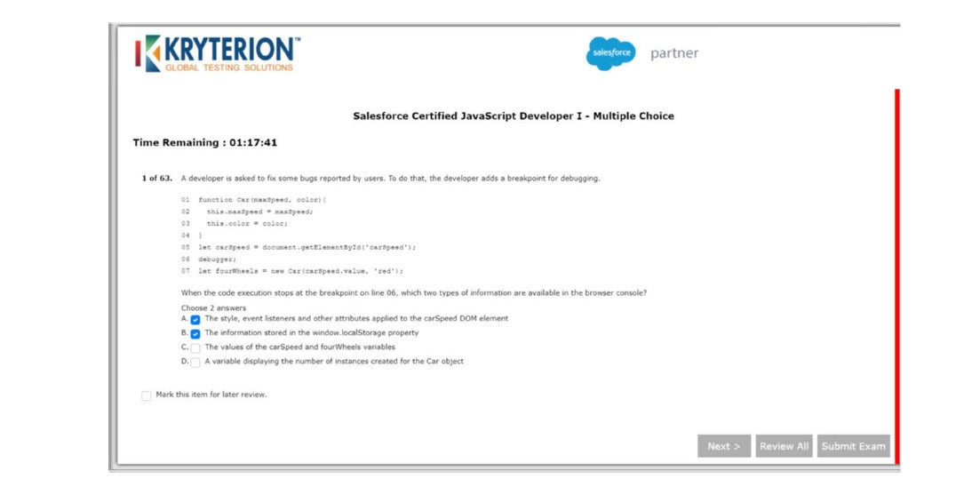 Salesforce Certified JavaScript Developer 1 Certification Dumps